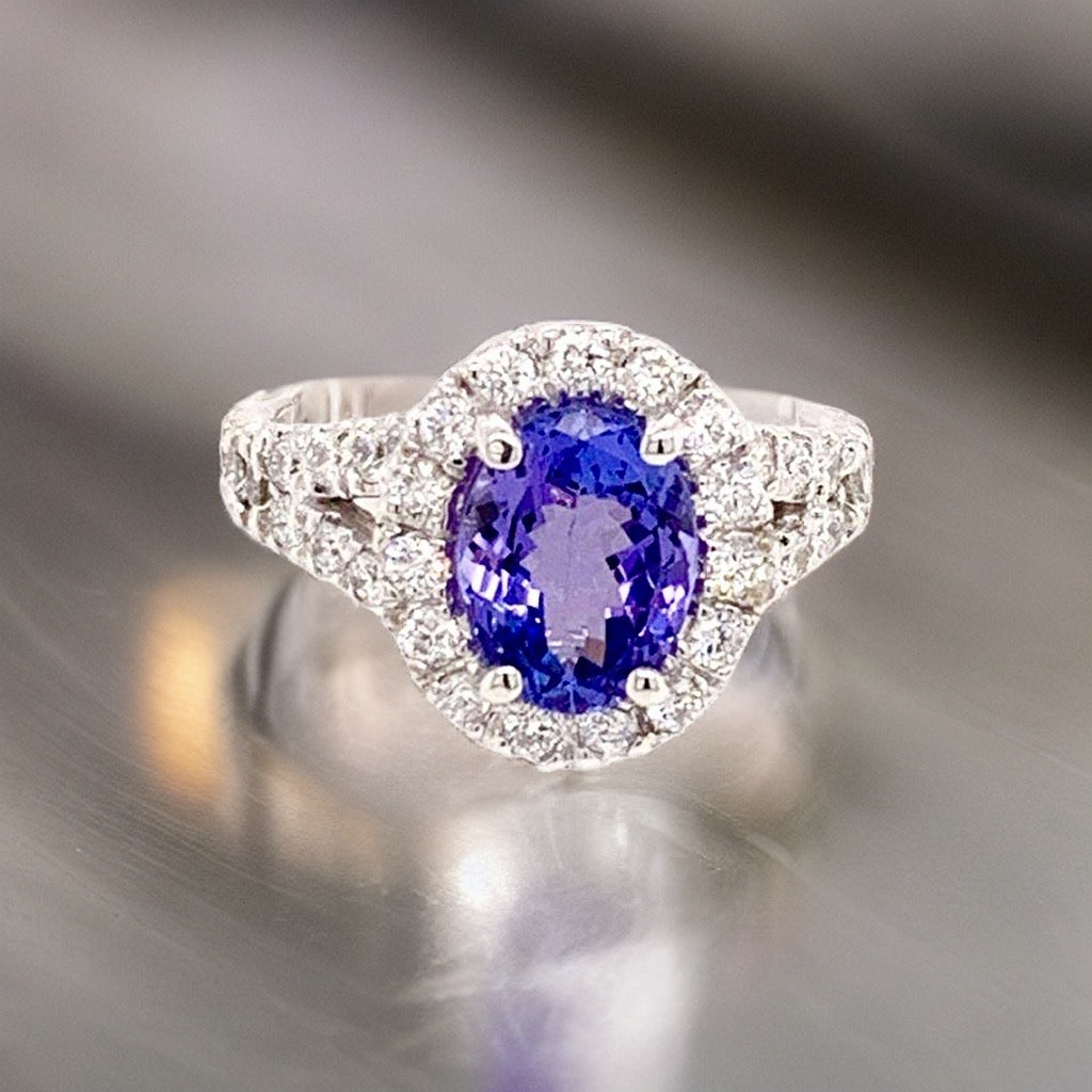 Tanzanite Diamond Ring 14 kt 2.65 tcw Certified $3,950 013305 - Certified Fine Jewelry