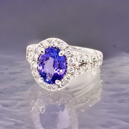 Tanzanite Diamond Ring 14 kt 2.65 tcw Certified $3,950 013305