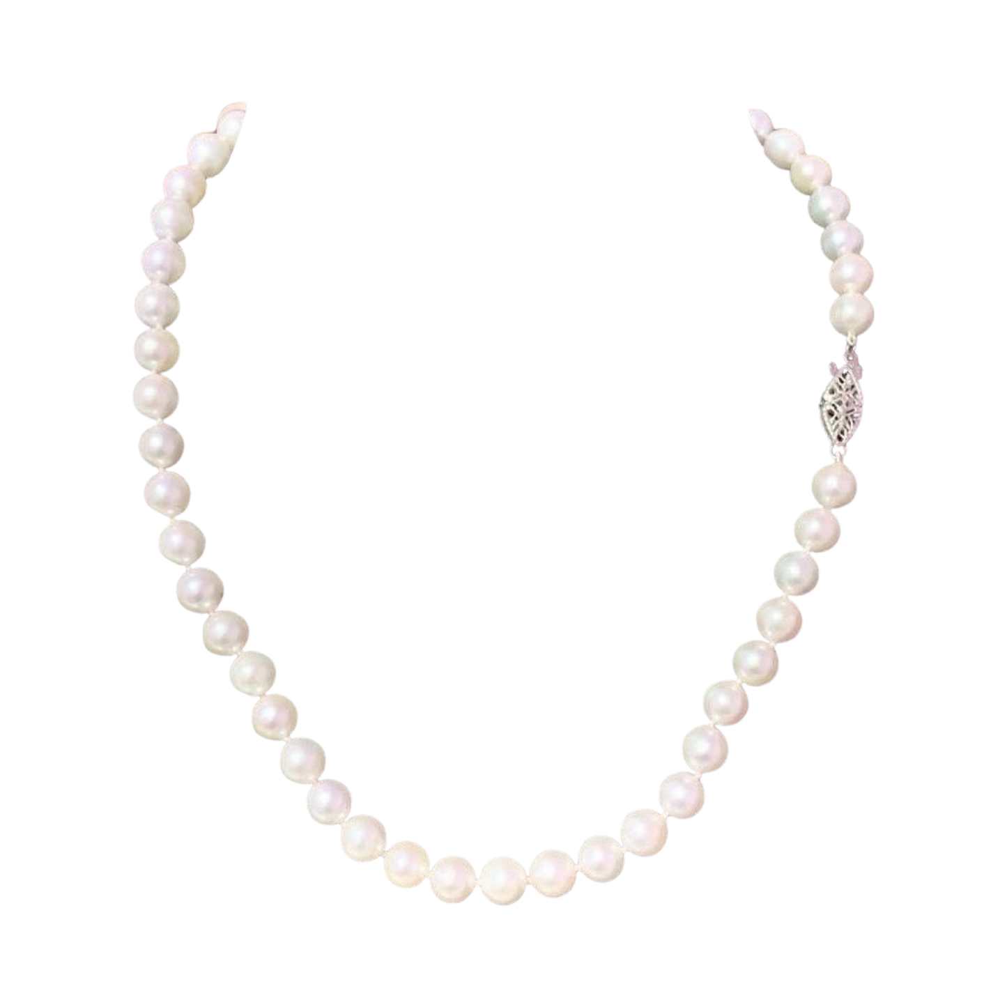 Akoya Pearl Necklace 14k White Gold 16" 7.5 mm Certified $2,950 110695