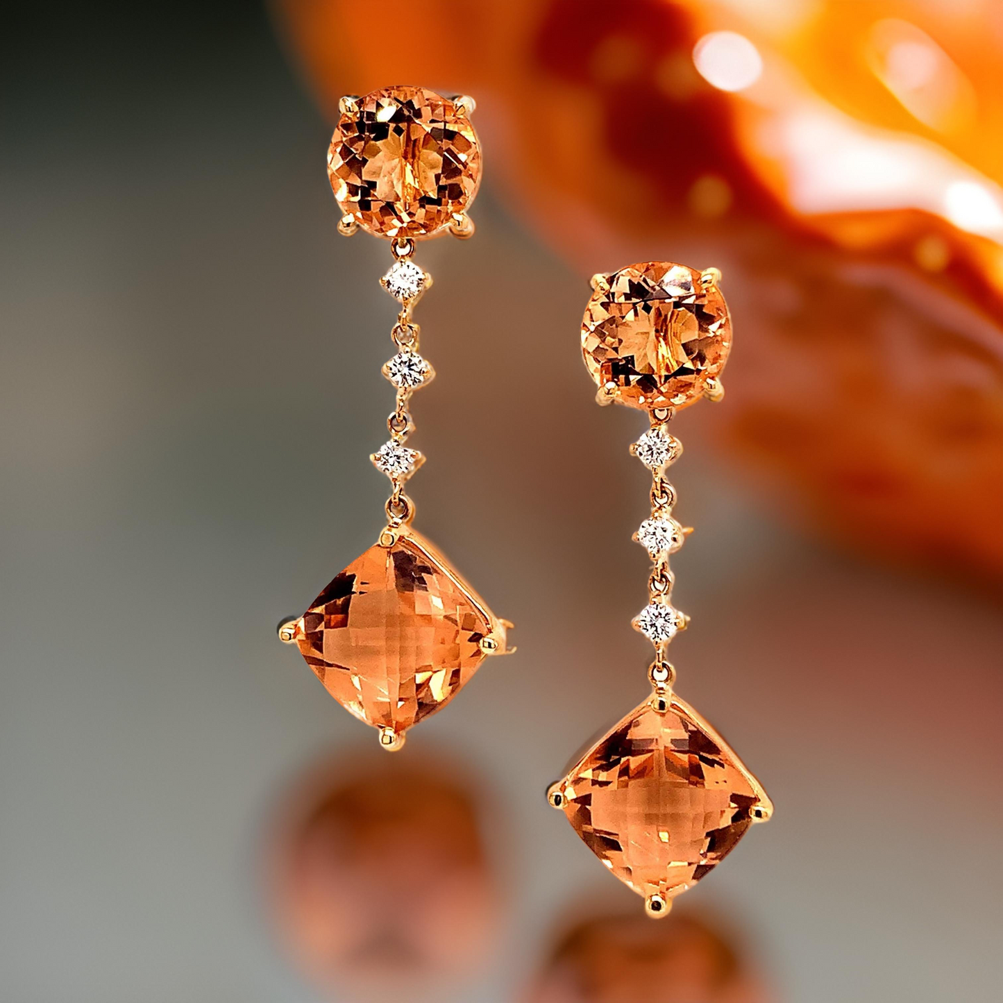 Natural Morganite Diamond Earrings 14k Gold 10.1 TCW Certified $5,950 111536