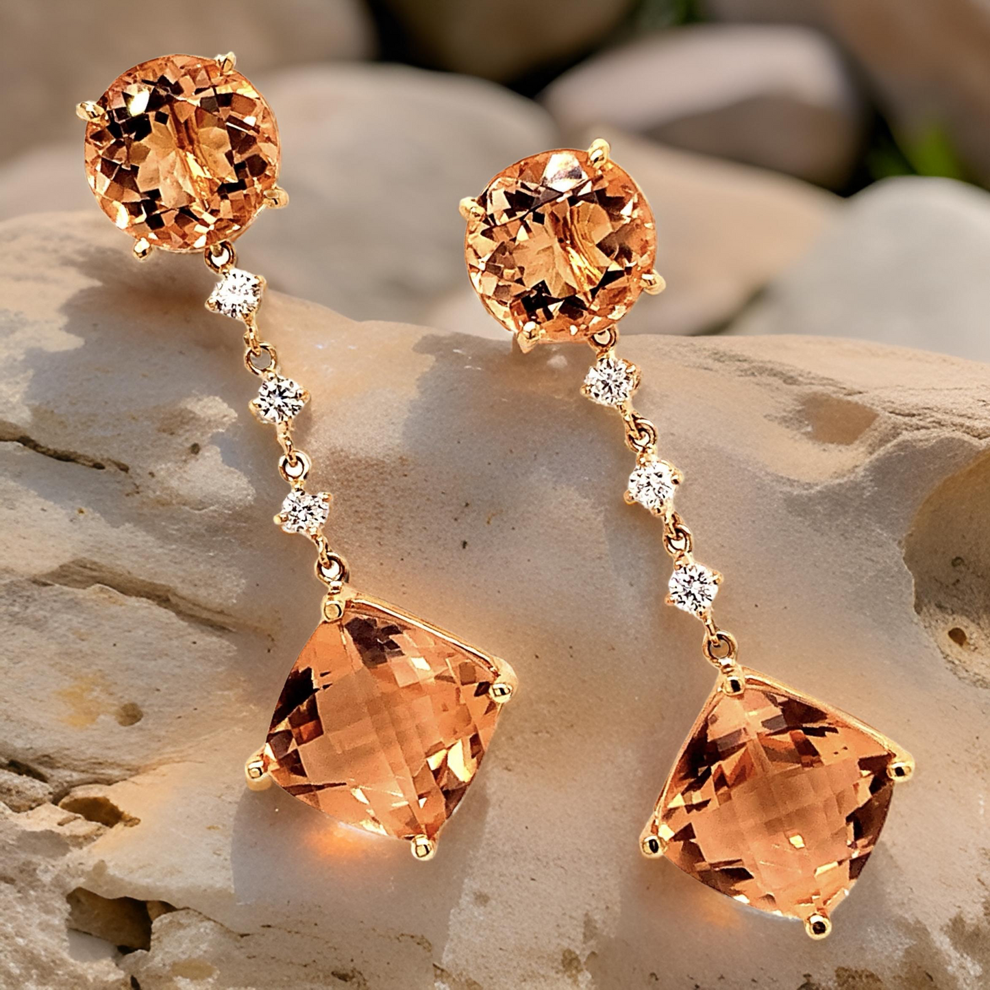 Natural Morganite Diamond Earrings 14k Gold 10.1 TCW Certified $5,950 111536