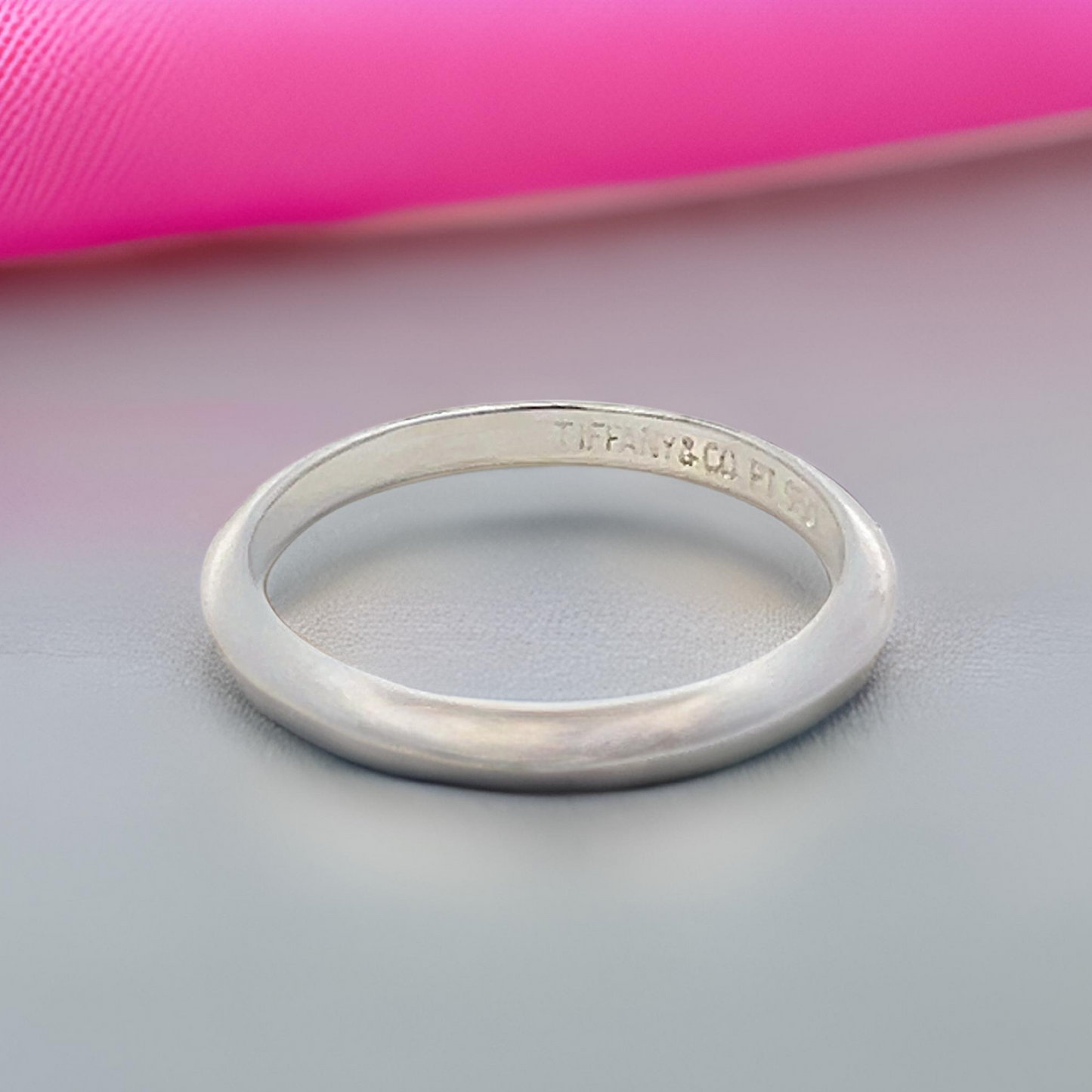 Tiffany & Co Estate Wedding Band Platinum 2 mm Thick TIF744