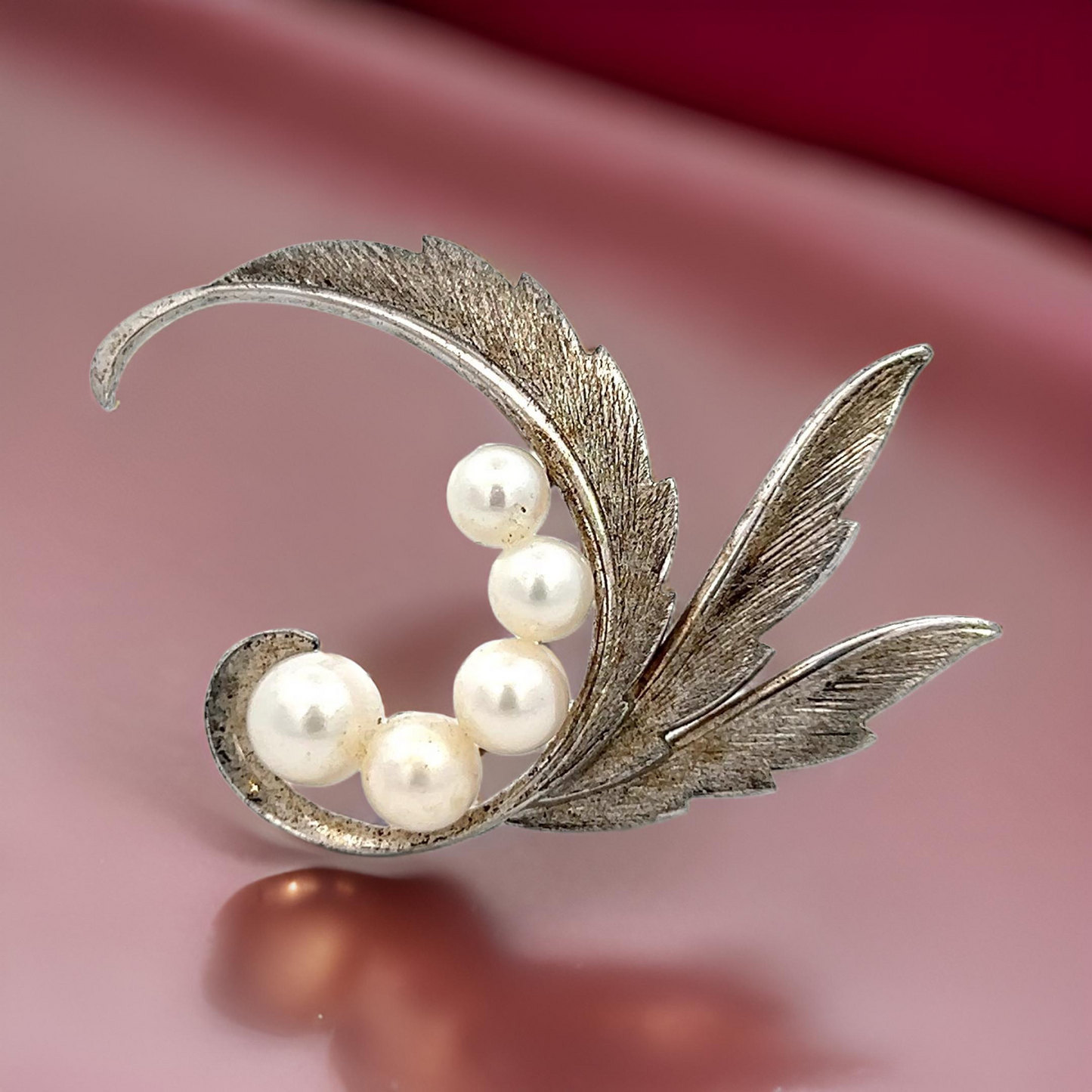 Mikimoto Estate Akoya Pearl Brooch Pin 5-7 mm Silver M410