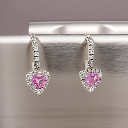 Natural Sapphire Diamond Earrings 14k W Gold 2.01 TCW Certified $3,950 307916 - Certified Fine Jewelry