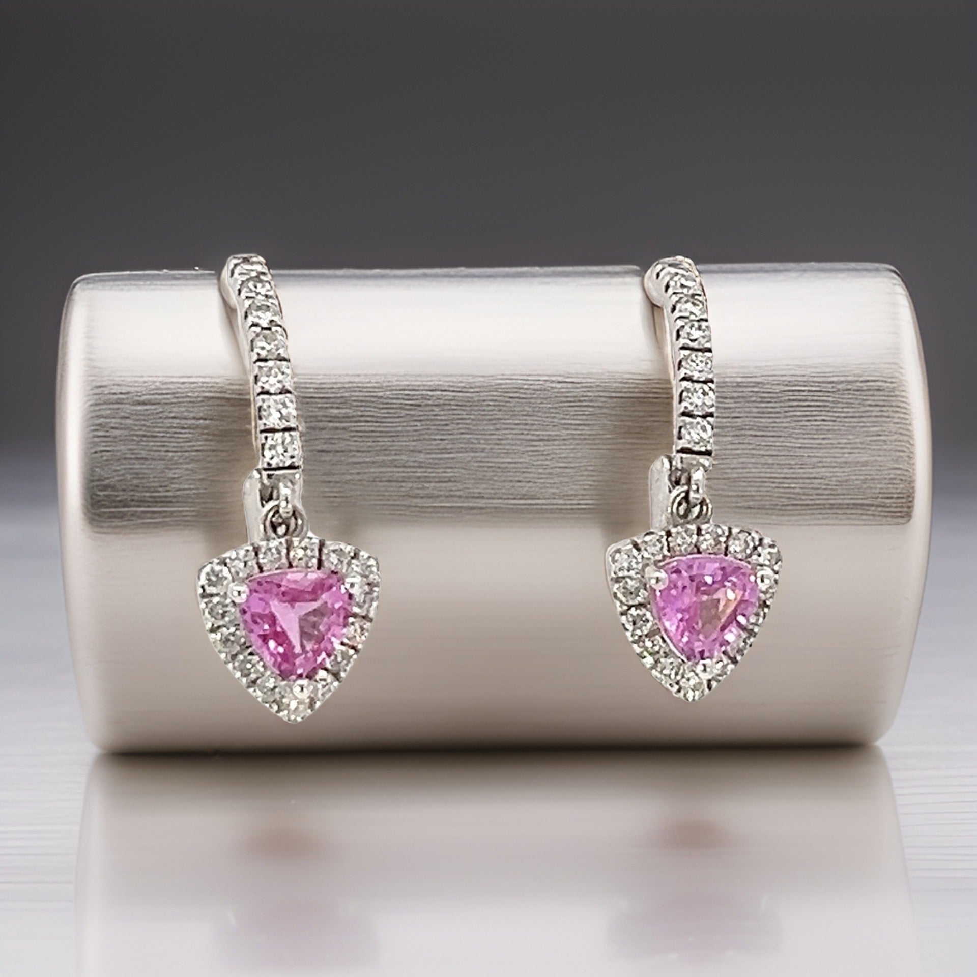 Natural Sapphire Diamond Earrings 14k W Gold 2.01 TCW Certified $3,950 307916 - Certified Fine Jewelry