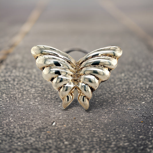 Tiffany & Co Estate Puffed Butterfly Brooch Pin Sterling Silver TIF516