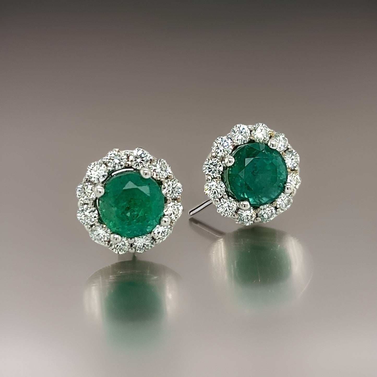 Natural Emerald Diamond Earrings 18k White Gold 3.8 TCW Certified $7,950 210746 - Certified Fine Jewelry