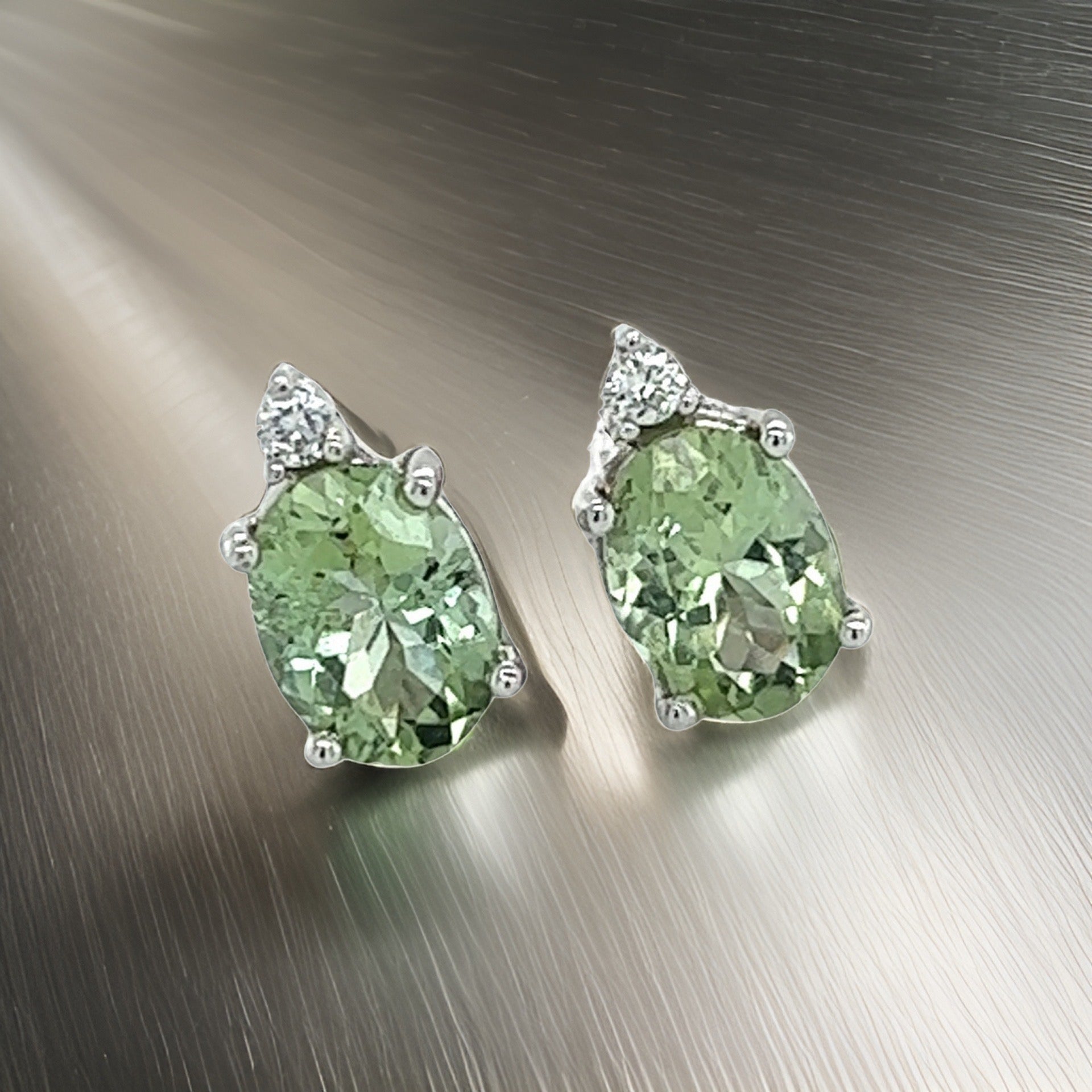 Natural Tourmaline Diamond Stud Earrings 14k Y Gold 1.76 TCW Certified $1,690 121433 - Certified Fine Jewelry