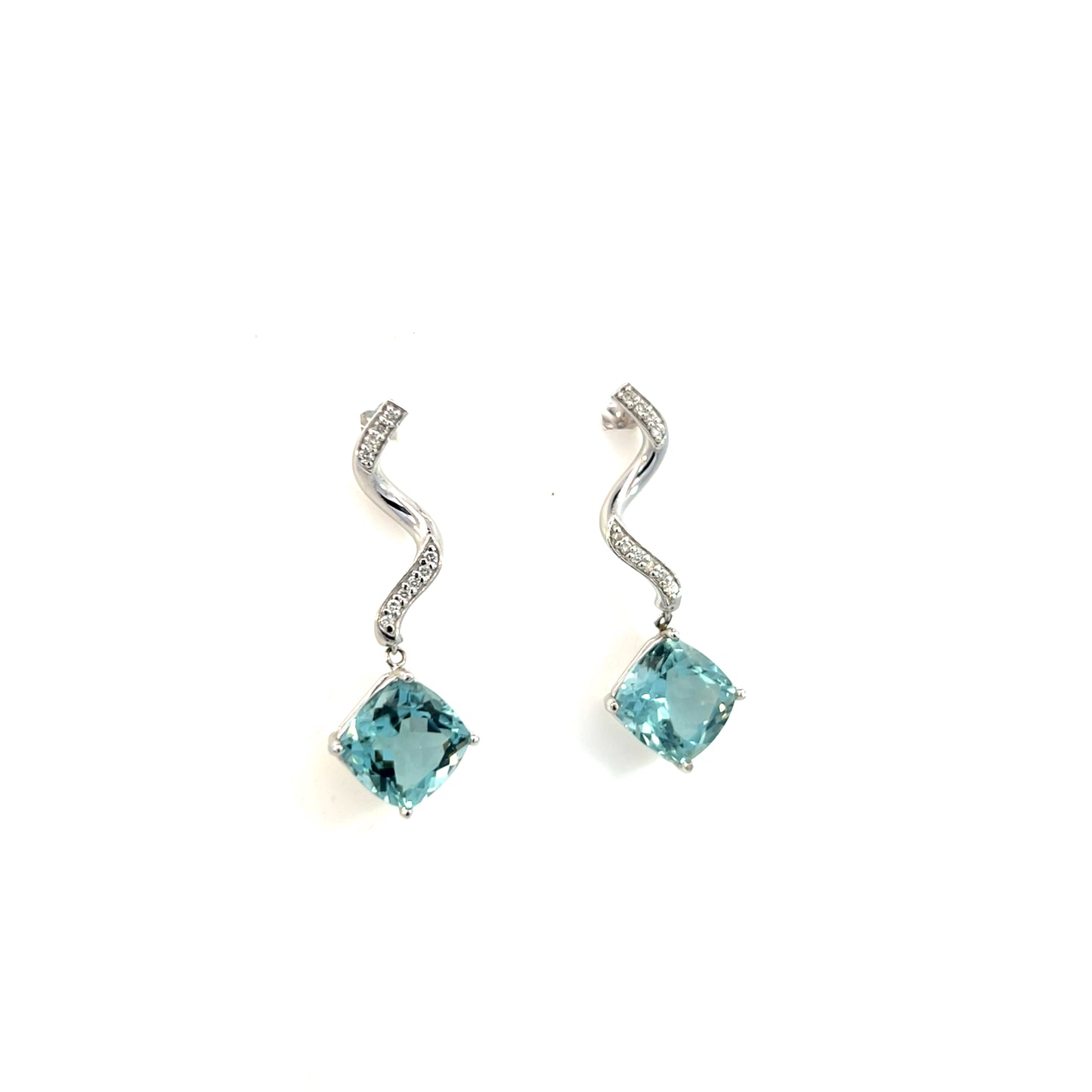 Natural Aquamarine Diamond Earrings 14k Gold 8.15 TCW Certified $4,950 111528