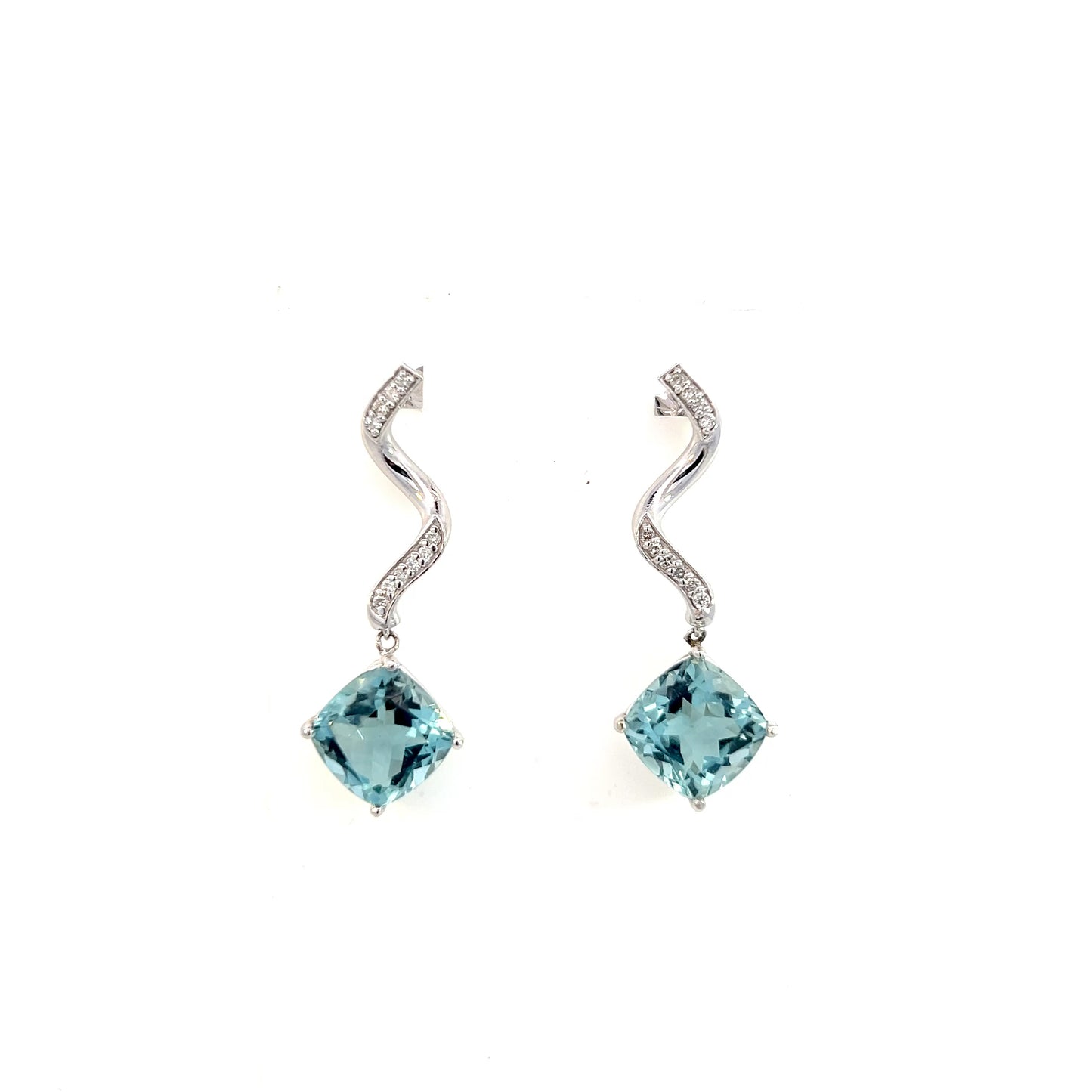 Natural Aquamarine Diamond Earrings 14k Gold 8.15 TCW Certified $4,950 111528