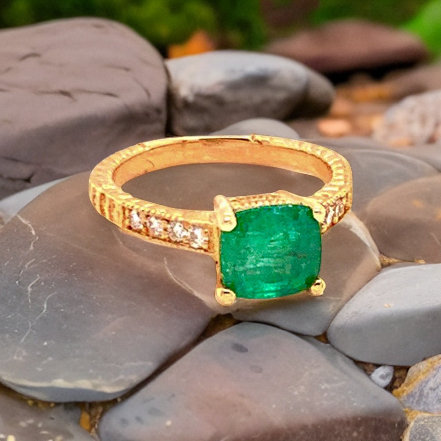 Diamond Emerald Ring 14k Gold 2.01 TCW Women Certified $3,950 914185