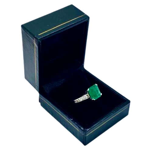 Diamond Emerald Ring 14k Gold 2.55 TCW Women Certified $3,800 912292 - Certified Fine Jewelry