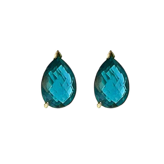 Natural Topaz Stud Earrings 14k W Gold 12.50 Cts Certified $1,890 215636