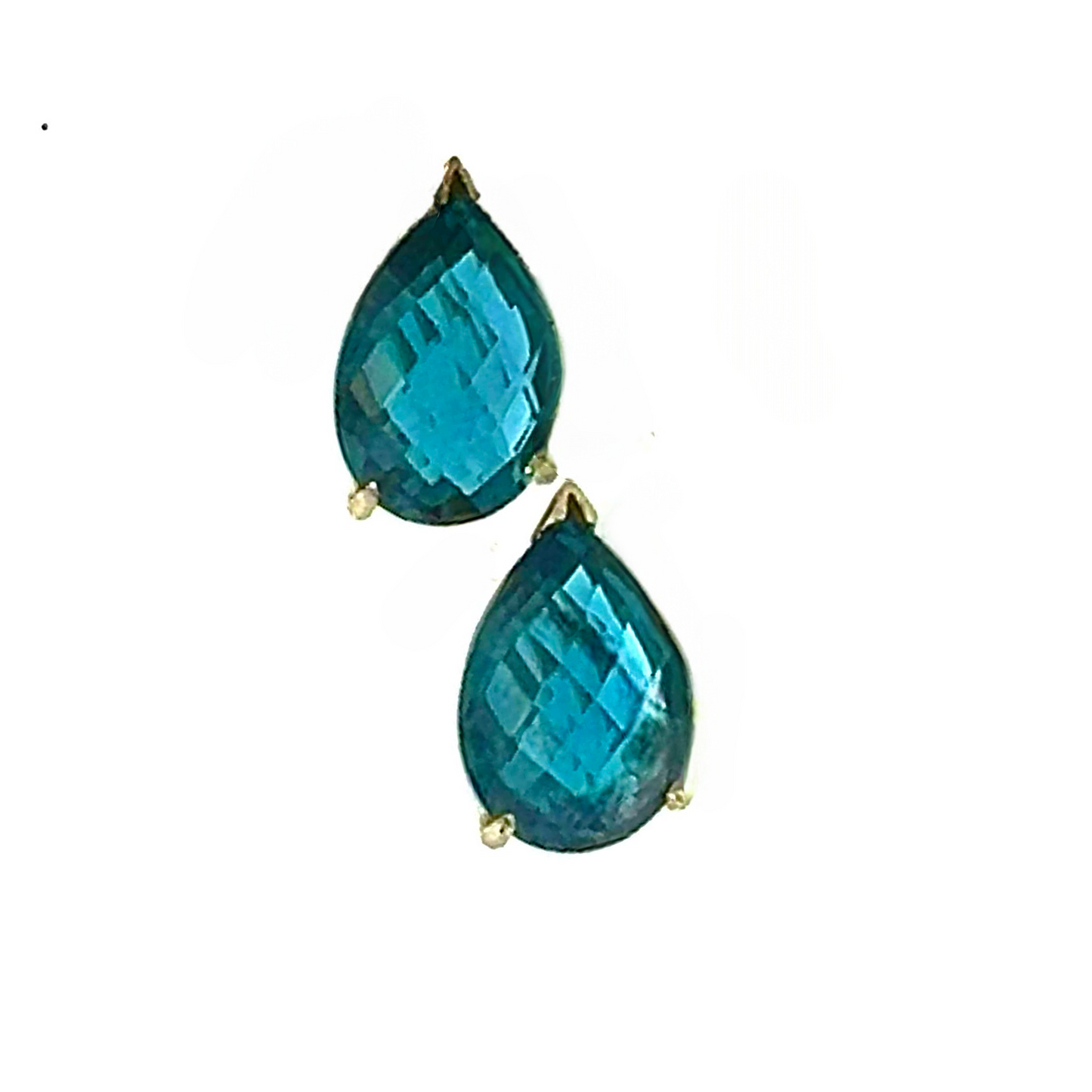 Natural Topaz Stud Earrings 14k W Gold 12.50 Cts Certified $1,890 215636