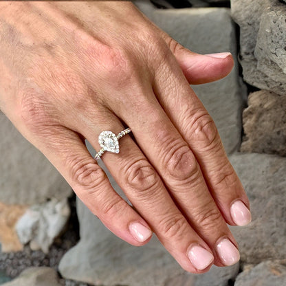 Diamond Engagement Ring 14k White Gold 0.90 TCW Certified $4,950 210736