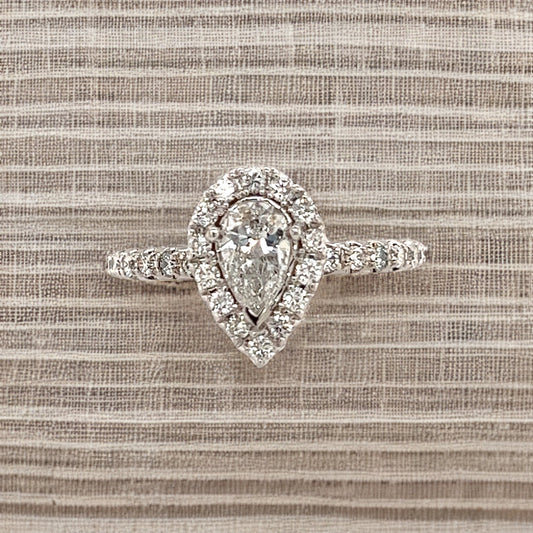 Diamond Engagement Ring 14k White Gold 0.90 TCW Certified $4,950 210736 - Certified Fine Jewelry