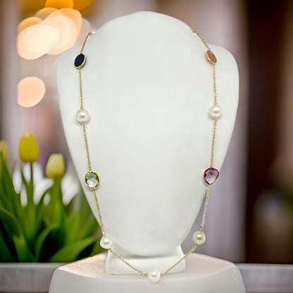 South Sea Pearl Quartz Necklace 14k Gold 12.65 mm 35" Certified $3,950 822109