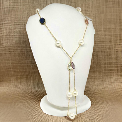 South Sea Pearl Quartz Necklace 14k Gold 12.65 mm 35" Certified $3,950 822109