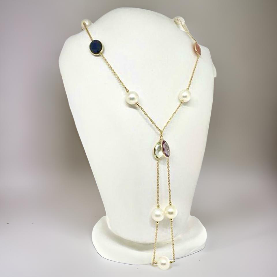 South Sea Pearl Quartz Necklace 14k Gold 12.65 mm 35" Certified $3,950 822109