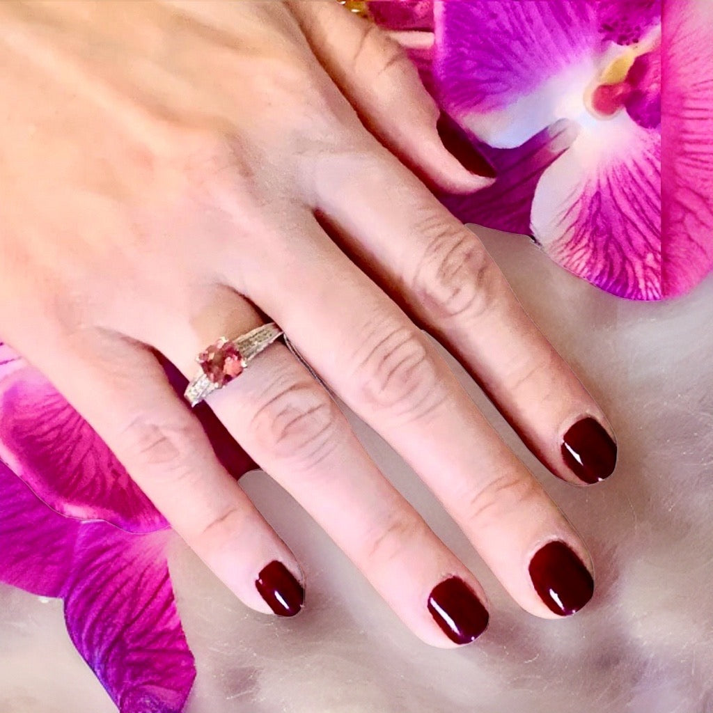 Diamond Pink Tourmaline Rubellite Ring 6.5 14k Gold 2.45 Tcw Certified $3,700 912289