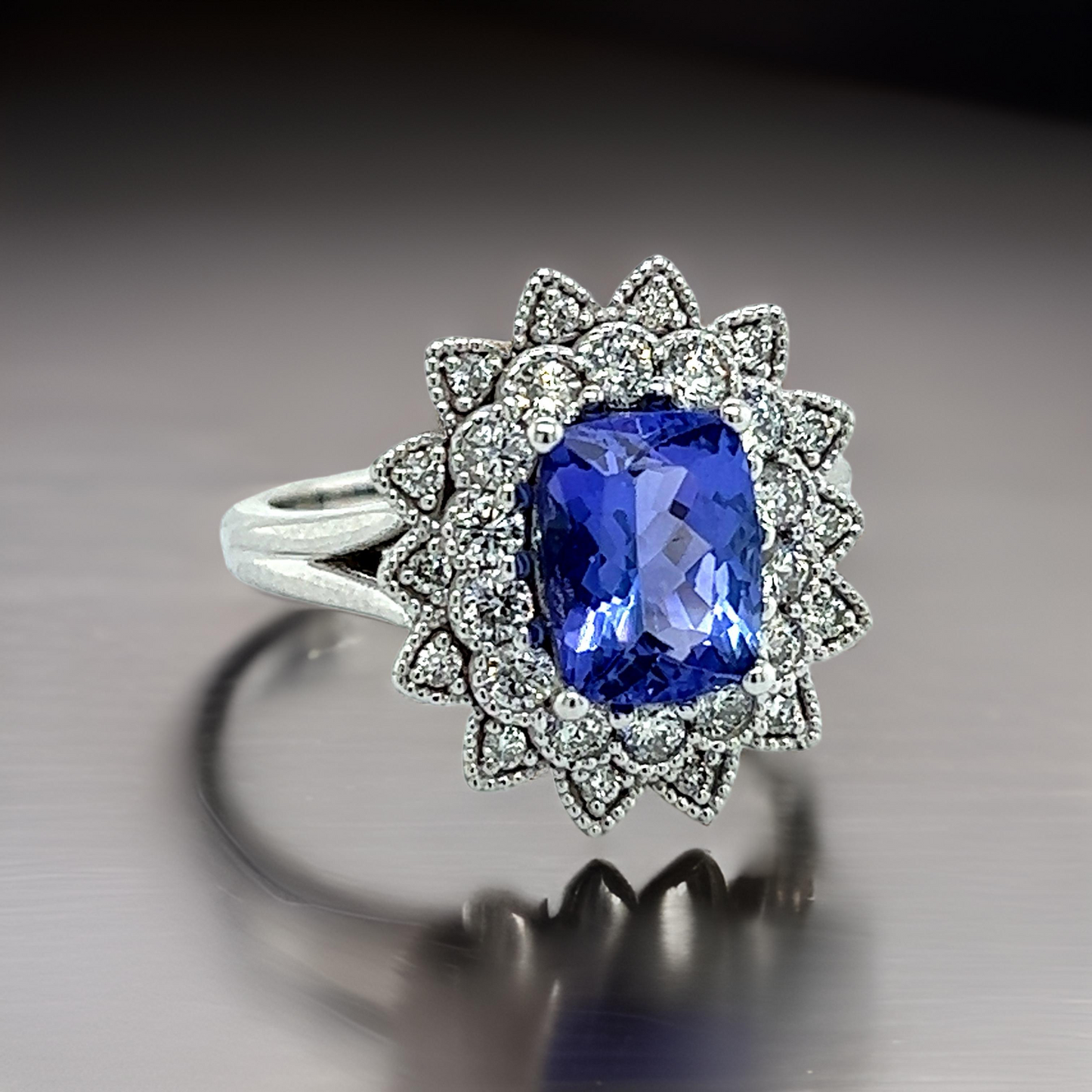 Natural Tanzanite Diamond Ring 6.5 14k W Gold 2.61 TCW Certified $4,950 217842