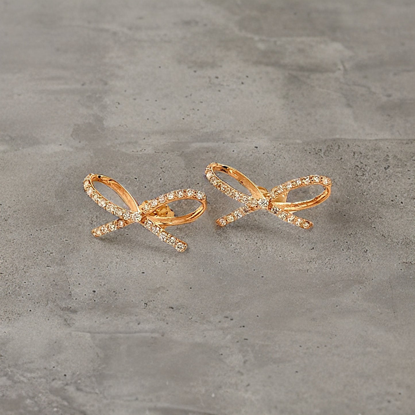 Diamond Bow Stud Earrings 14k Gold 0.5 TCW Certified $3,950 111897