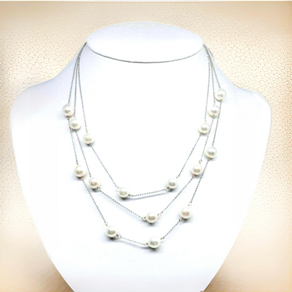 Akoya Pearl Triple Strand Necklace 8.5 mm 14k Gold Certified $3,595 721467