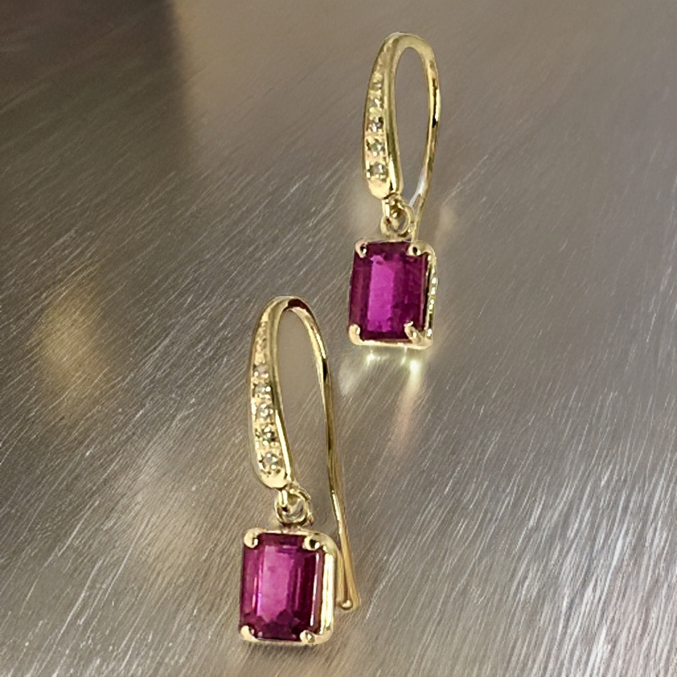 Diamond Rubellite Tourmaline Earrings 14k Gold 2.05 TCW Certified $1,690 821770