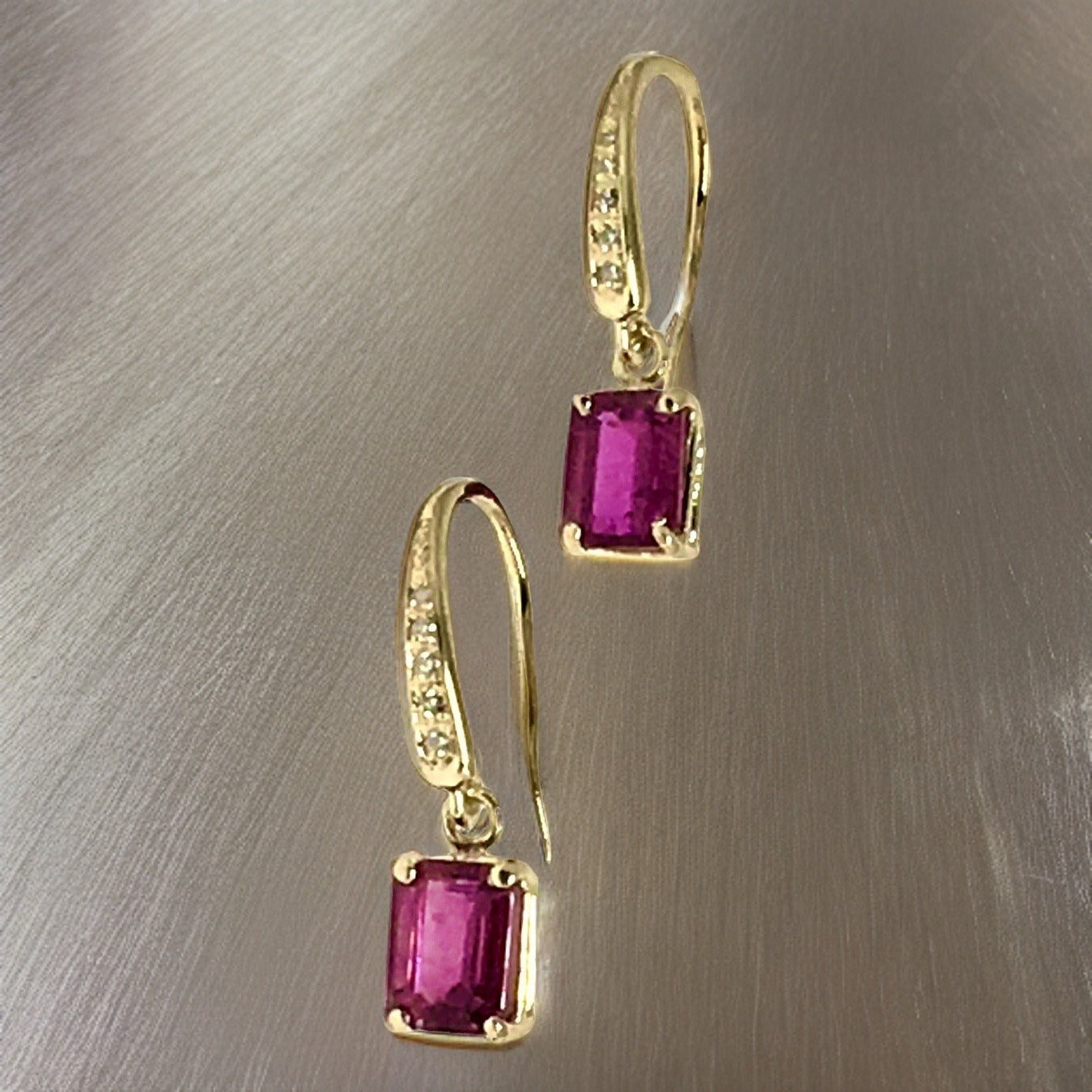 Diamond Rubellite Tourmaline Earrings 14k Gold 2.05 TCW Certified $1,690 821770 - Certified Fine Jewelry