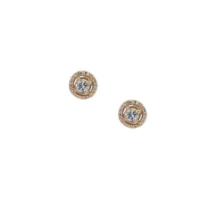 Natural White Sapphire Diamond Stud Earrings 14k Yellow Gold 0.97 TCW Certified $3,075 216092