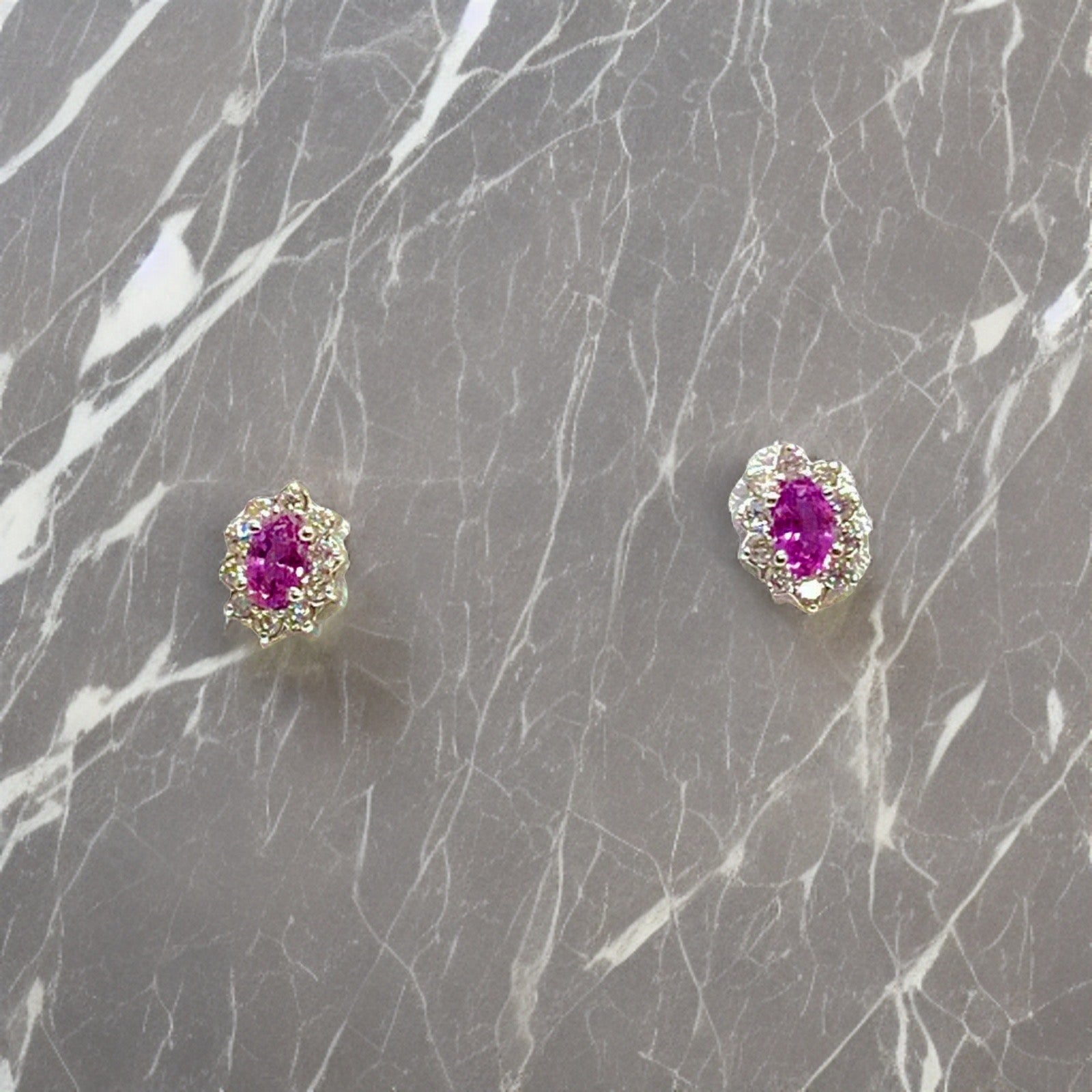 Diamond Sapphire Earrings 18k Gold Stud .90 CTW Certified $2,490 921516 - Certified Fine Jewelry