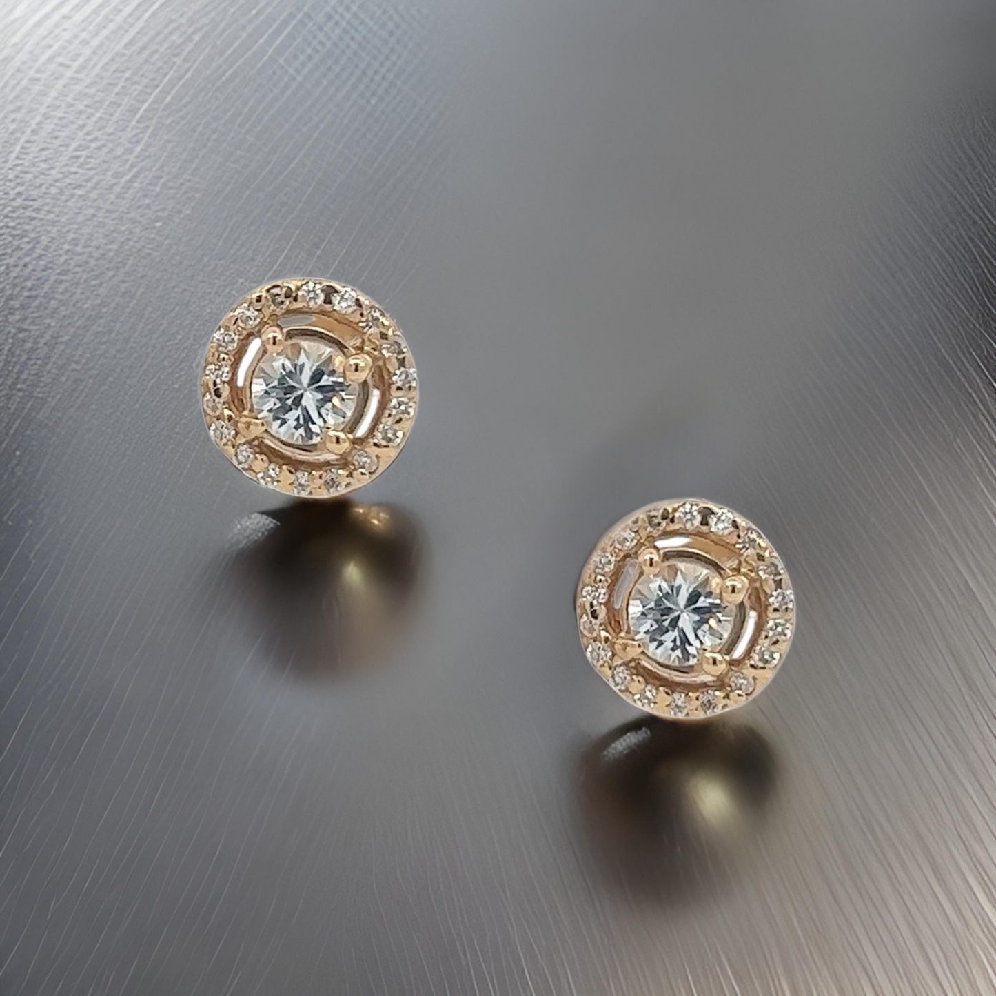 Natural White Sapphire Diamond Stud Earrings 14k Yellow Gold 0.97 TCW Certified $3,075 216092