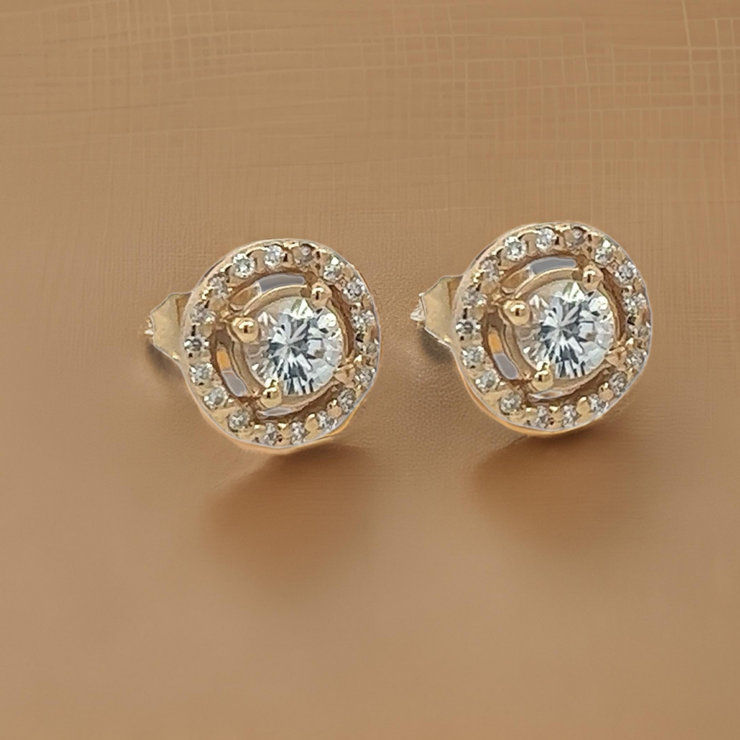 Natural White Sapphire Diamond Stud Earrings 14k Yellow Gold 0.97 TCW Certified $3,075 216092