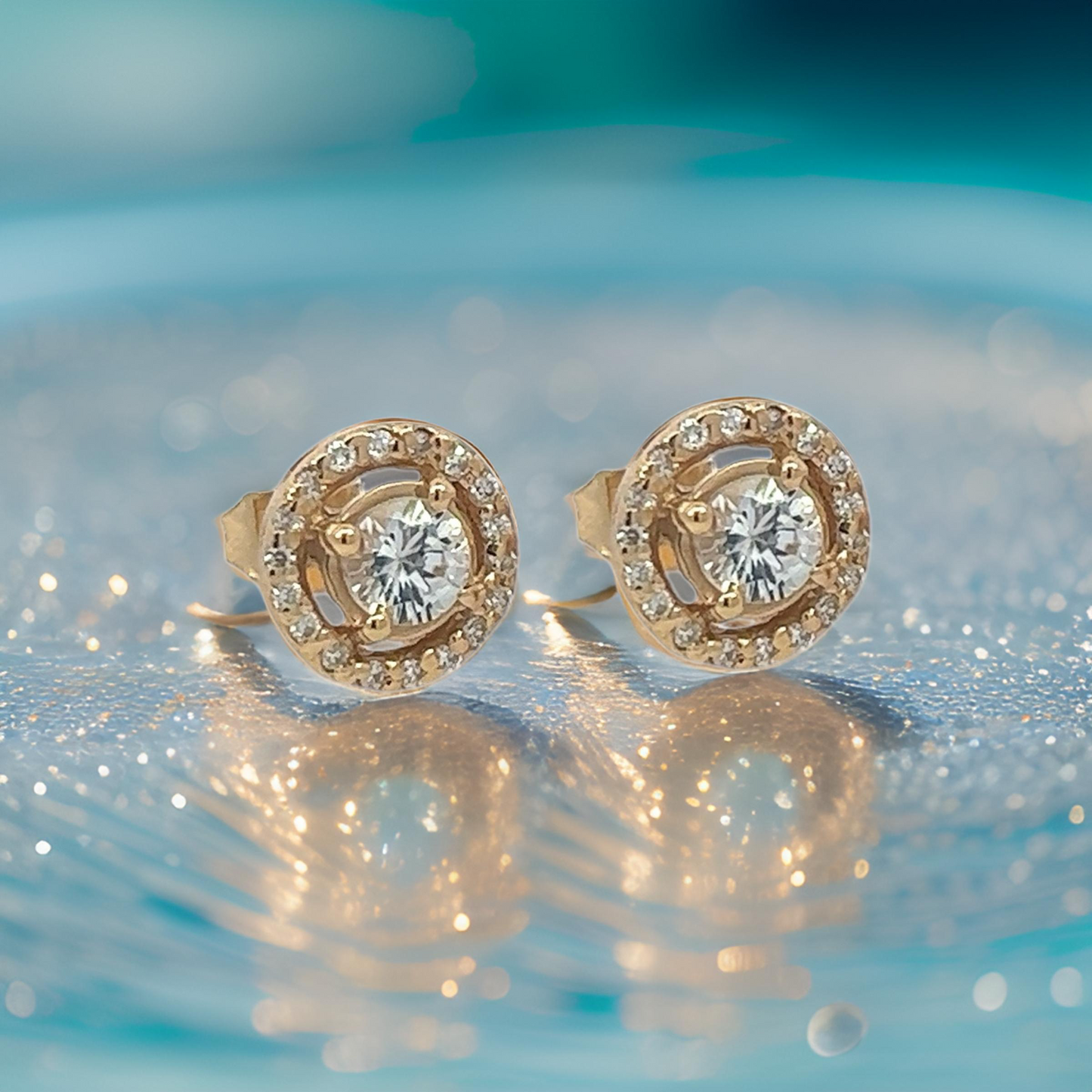 Natural White Sapphire Diamond Stud Earrings 14k Yellow Gold 0.97 TCW Certified $3,075 216092