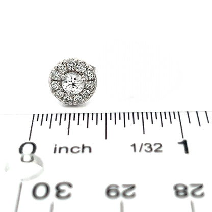 Natural White Sapphire Diamond Stud Earrings 14k W Gold 1.26 TCW Certified $3,050 216093