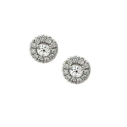 Natural White Sapphire Diamond Stud Earrings 14k W Gold 1.26 TCW Certified $3,050 216093