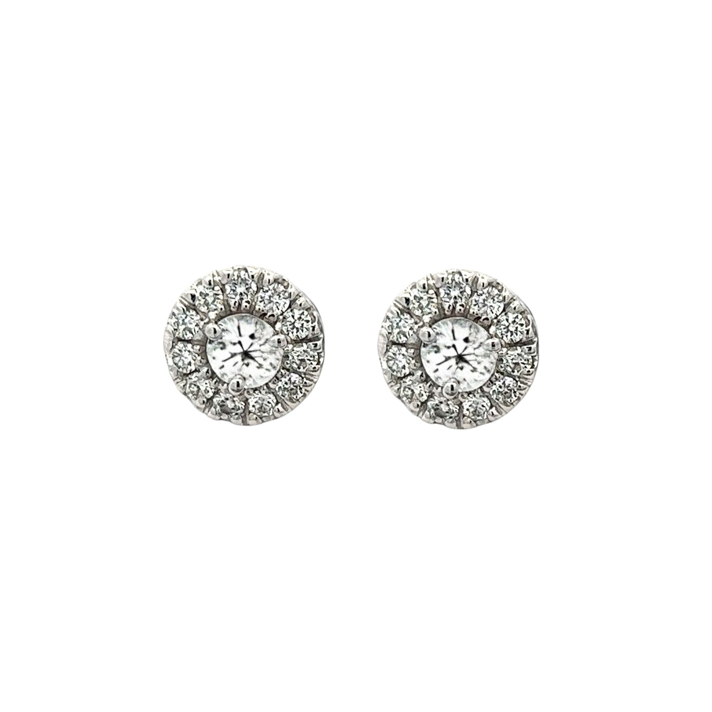 Natural White Sapphire Diamond Stud Earrings 14k W Gold 1.26 TCW Certified $3,050 216093