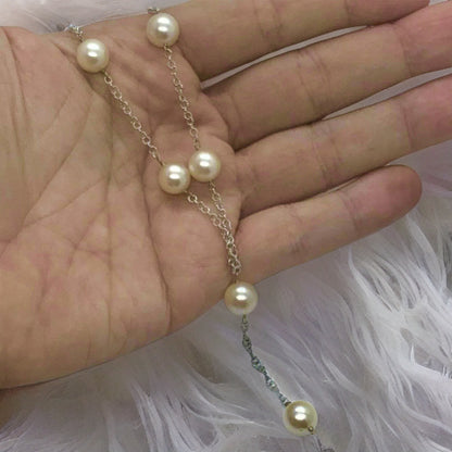 Akoya Pearl Necklace 9-9.5 mm 14k Gold 21" Women Certified $2,950 721468