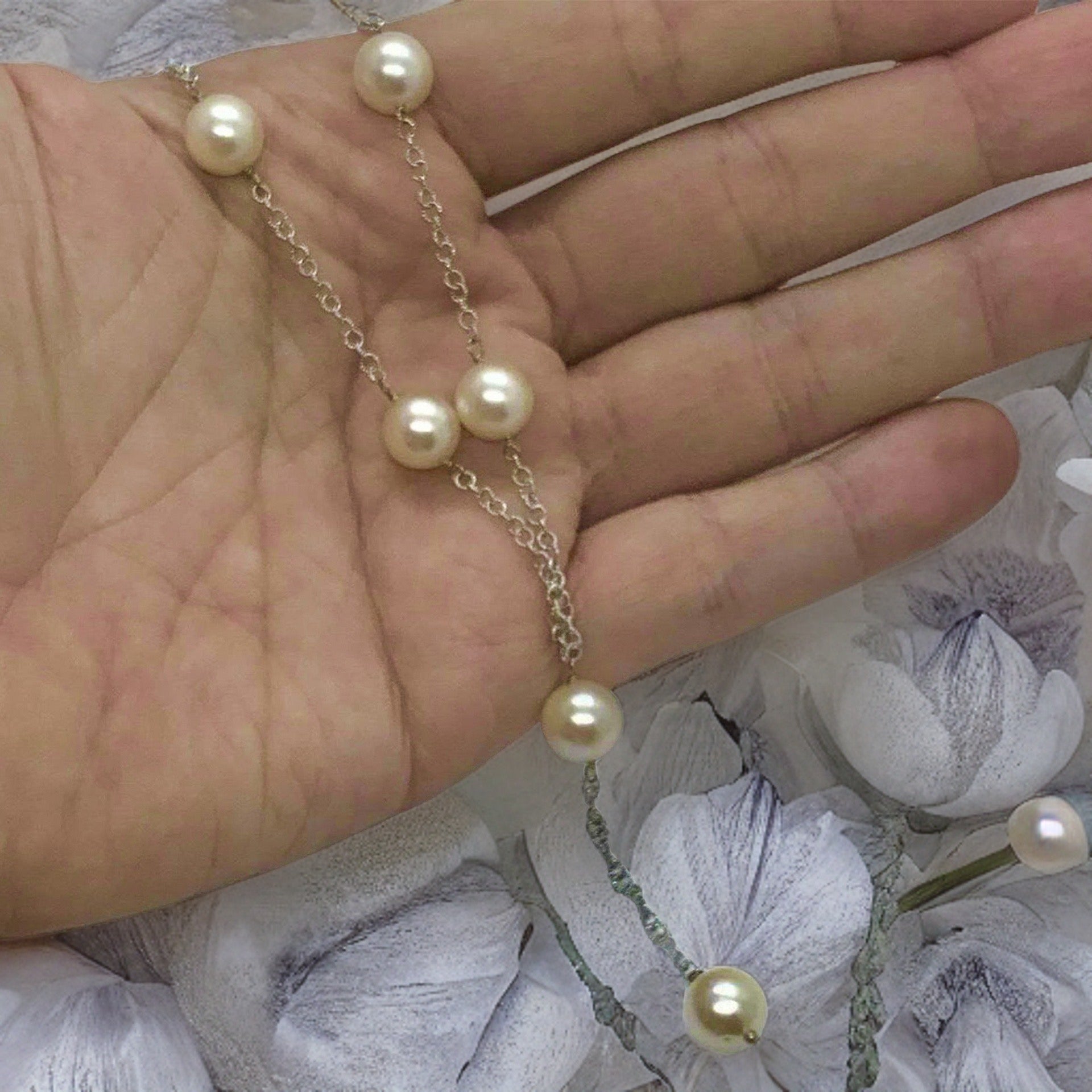 Akoya Pearl Necklace 9-9.5 mm 14k Gold 21" Women Certified $2,950 721468 - Certified Fine Jewelry
