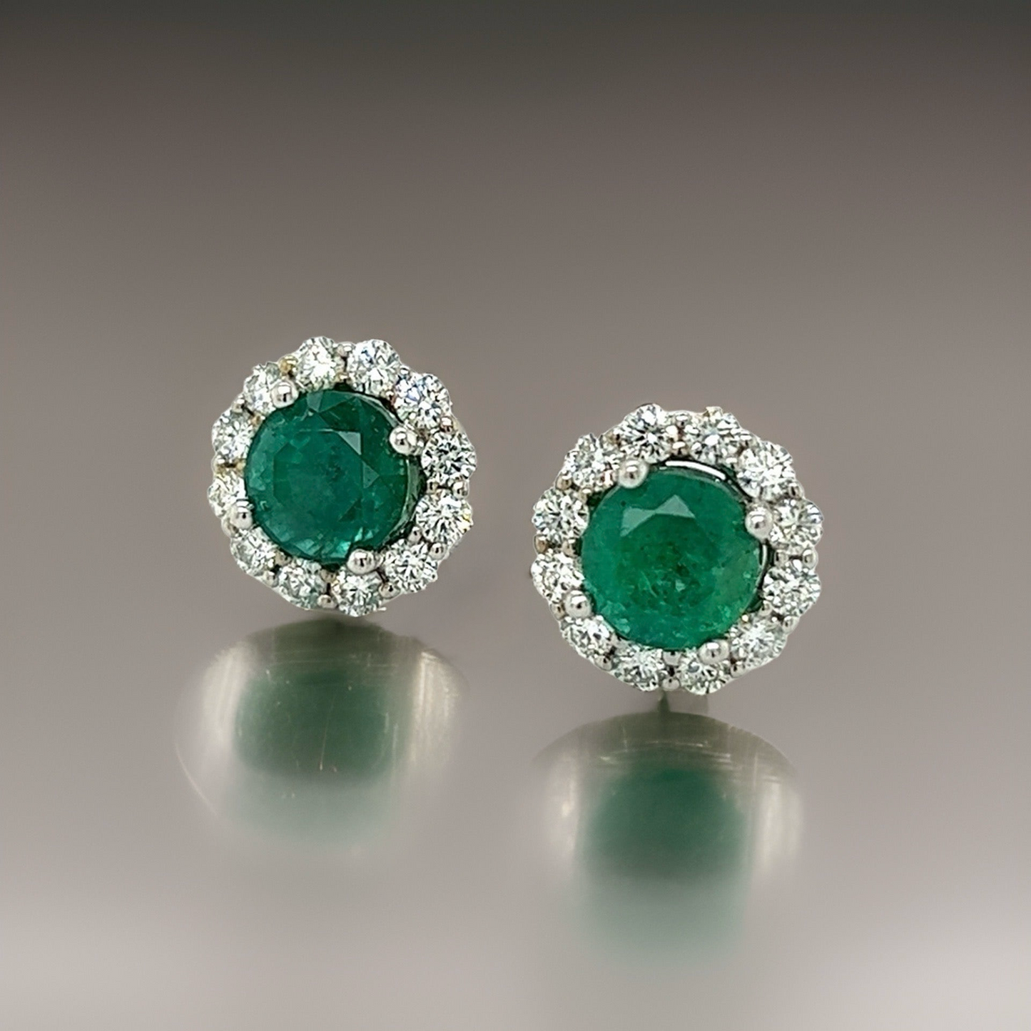 Natural Emerald Diamond Earrings 18k White Gold 3.8 TCW Certified $7,950 210746