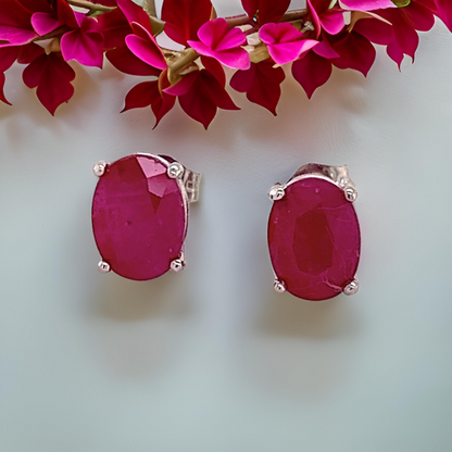 Natural Ruby Stud Earrings 14k Gold 3.83 TCW Certified $2,790 210752