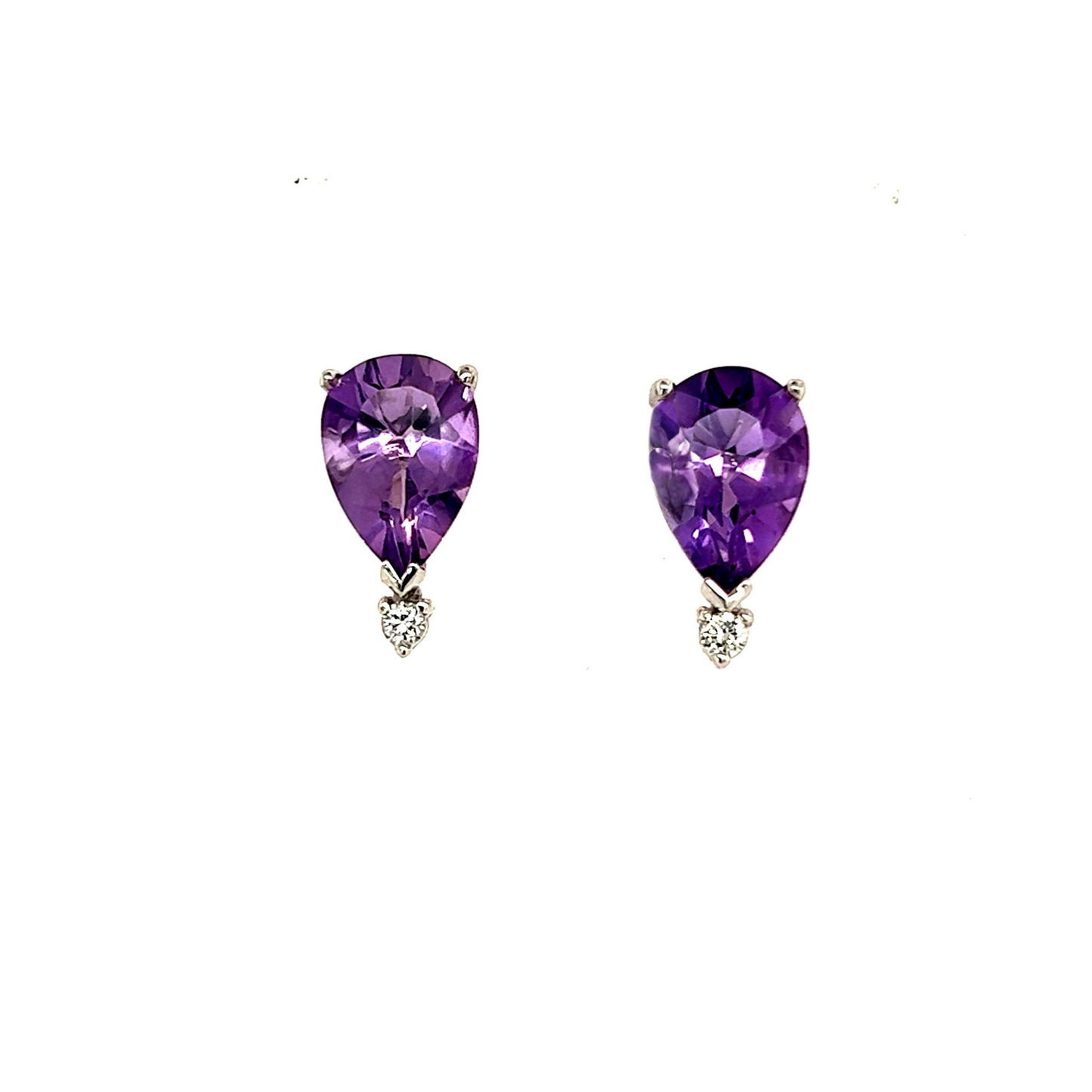 Natural Amethyst Diamond Earrings 14k Gold 3.71 TCW Certified $2,950 210754