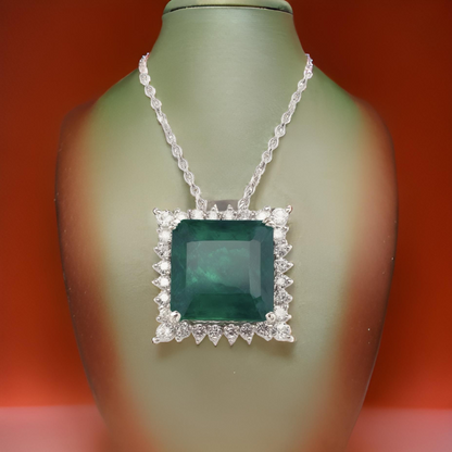 Diamond Emerald Necklace 18" Platinum 9.70 TCW GIA Certified $16,950 921902