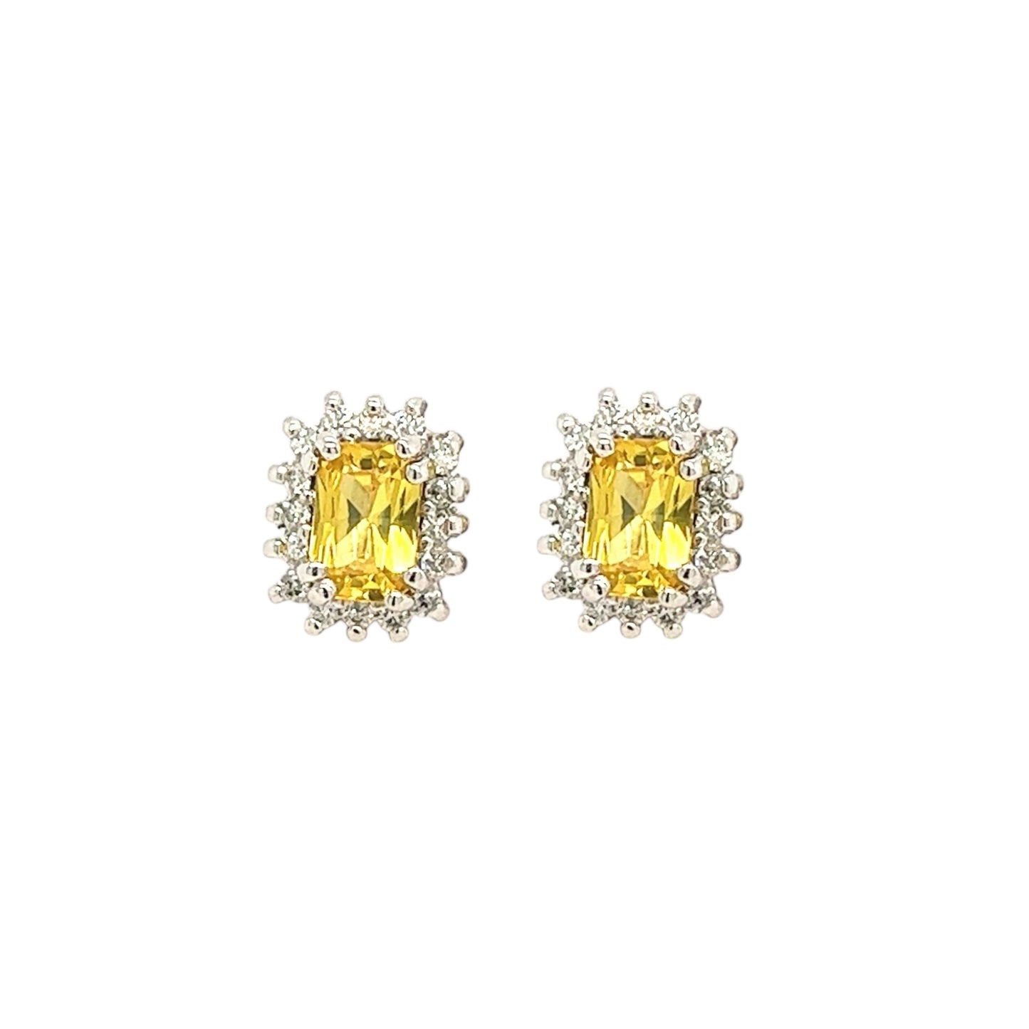 Natural Sapphire Diamond Stud Earrings 14k W Gold 1.71 TCW Certified $2950 121262