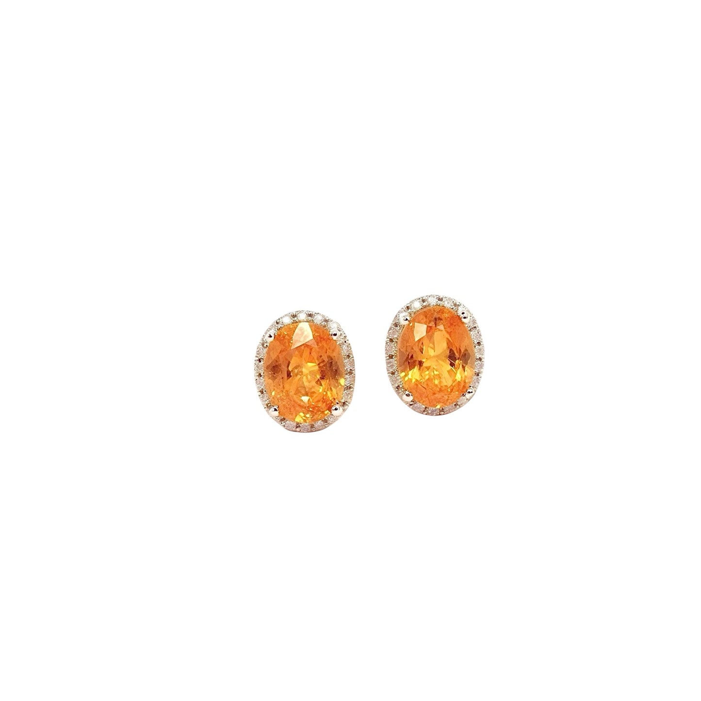 Natural Sapphire Diamond Stud Earrings 14k W Gold 4.98 TCW Certified $4,950 121266