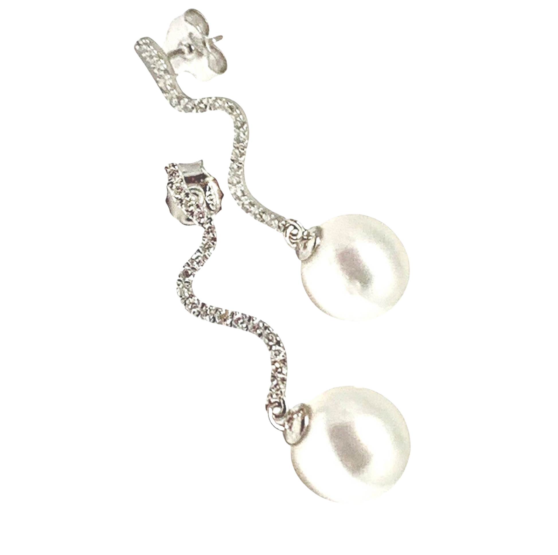 Diamond South Sea Pearl Earrings 14k Gold Large 11.00 mm Certified $4,950 913484 - Certified Fine Jewelry