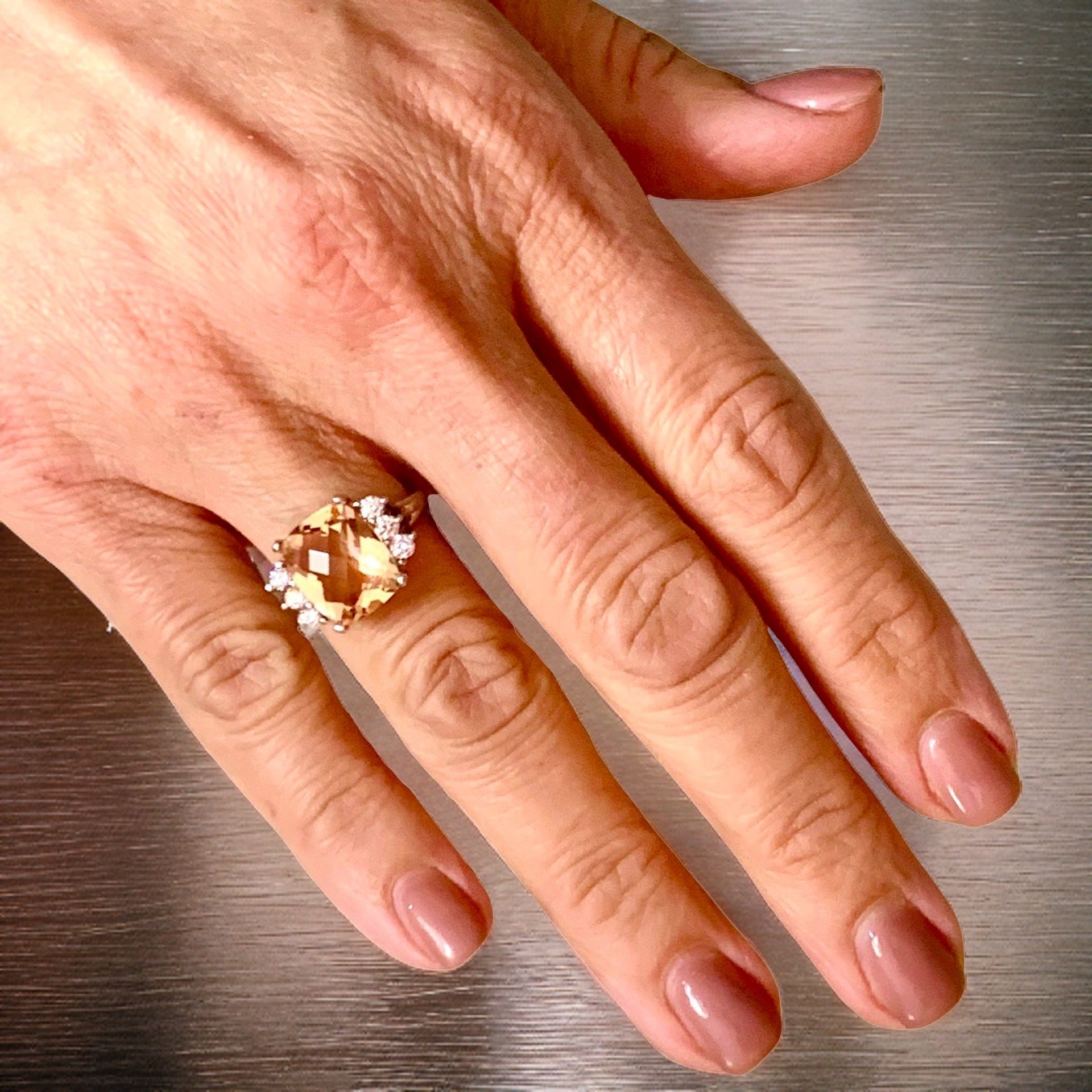 Diamond Morganite Ring Size 7.25 14k Gold 5.60 TCW Certified $5,950 120600 - Certified Fine Jewelry