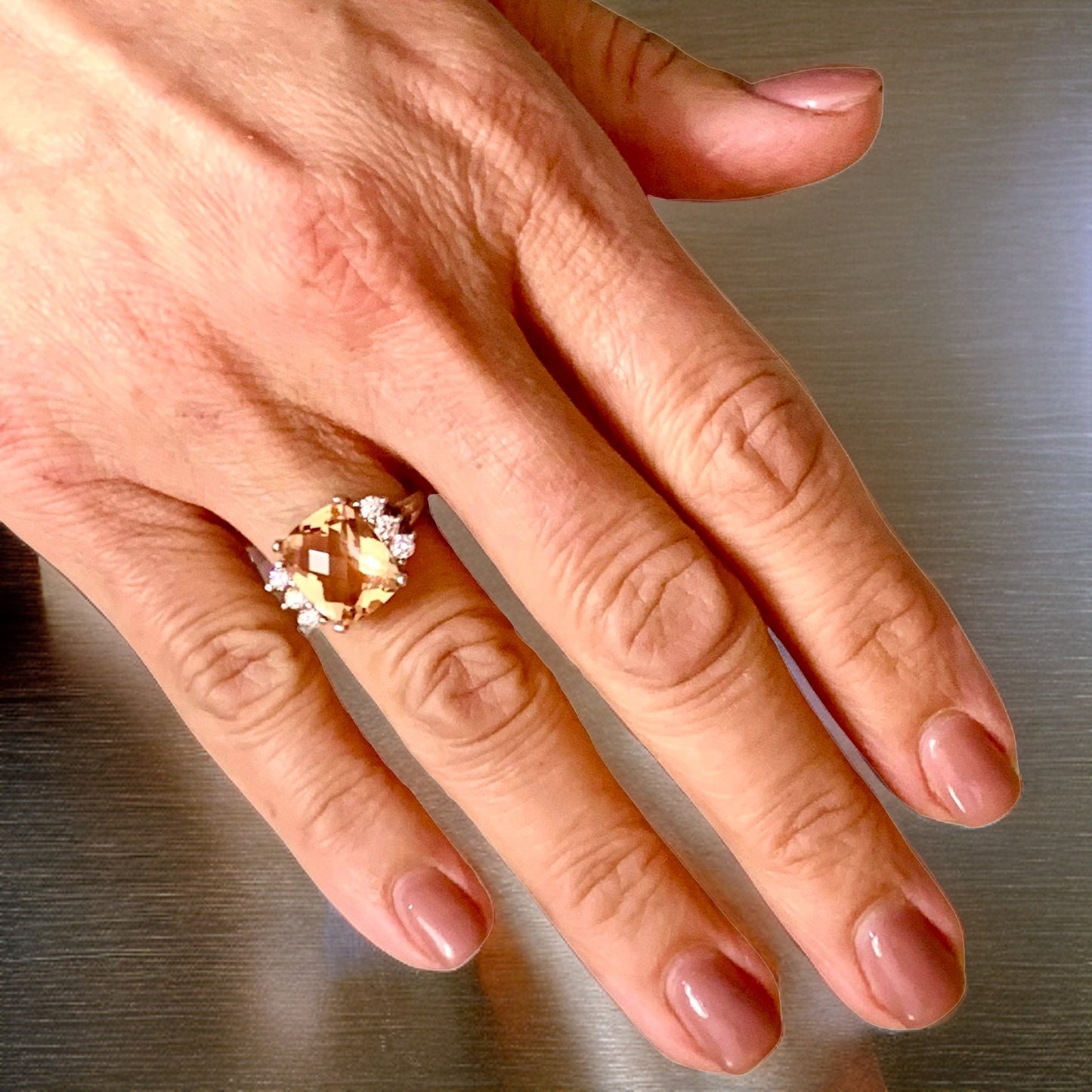 Diamond Morganite Ring Size 7.25 14k Gold 5.60 TCW Certified $5,950 120600