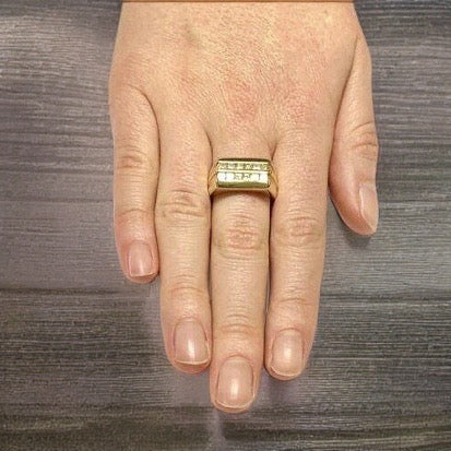 Diamond Ring 14k Gold 2 CTS Princess Cut Unisex Certified $4,200 606238 - Certified Fine Jewelry