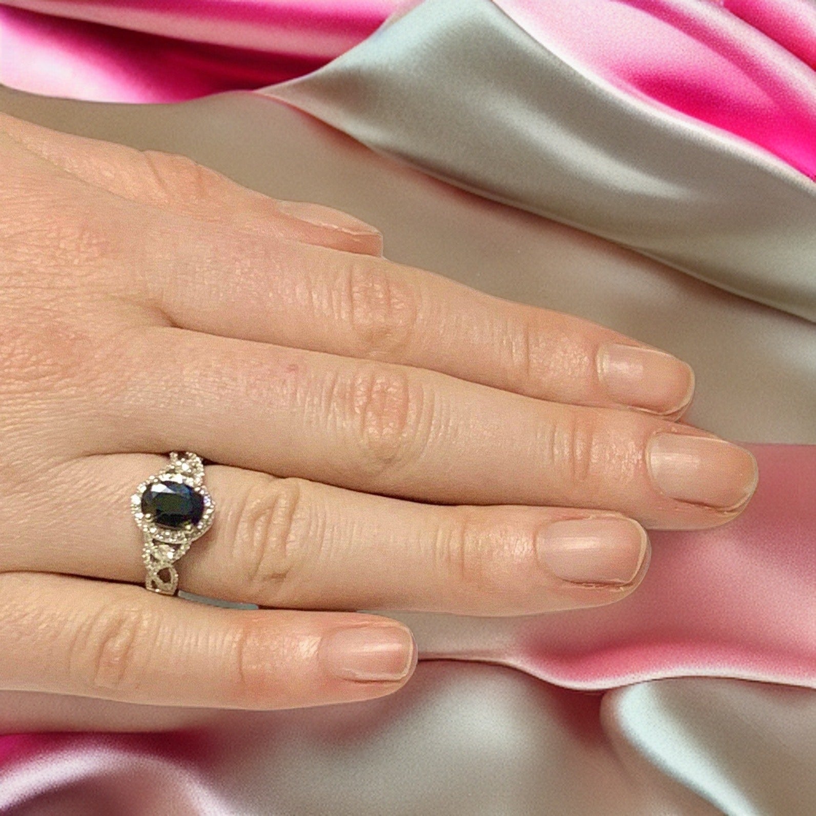 Diamond Sapphire Ring 6.5 18k Gold 2.62 TCW Women Certified $5,000 219794 - Certified Fine Jewelry